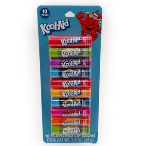 Kool-Aid Flavored Lip Balm Set 10 Pack Womens Girls Fun Gift Fruity Flavor